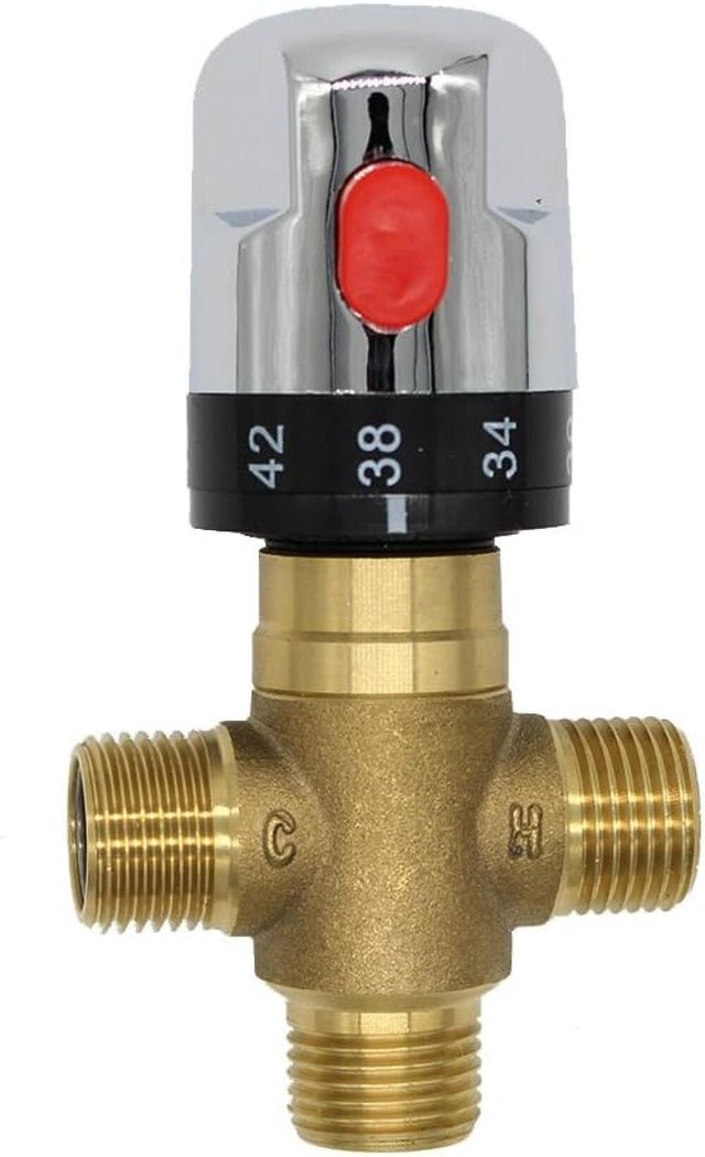 Mitigeur Thermostatique Température - Limiteur Chauffe-eau en Laiton, Contrôle Bassin Douche/Lavabo