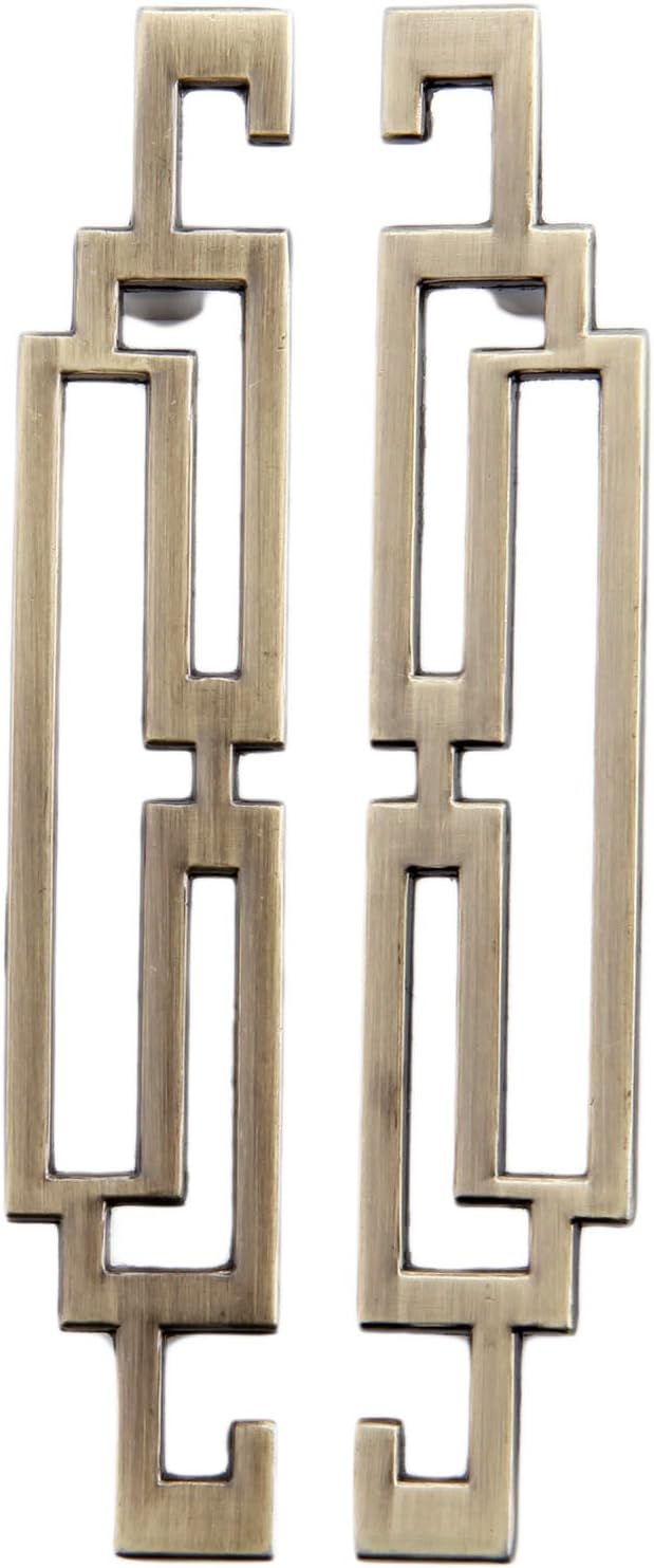 Zestaw 2 brązowych klamek do drzwi – uchwyty retro vintage, 96 mm, gałki do szafek i mebli