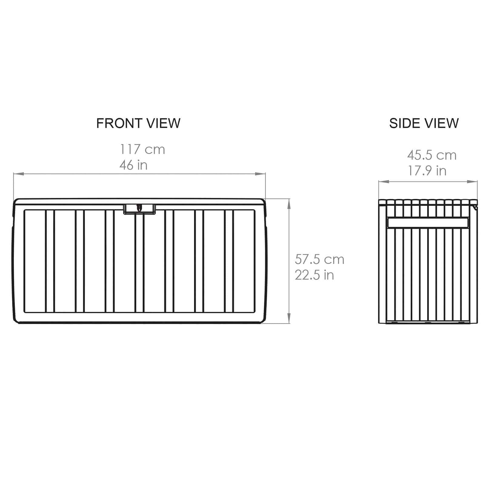 Coffre de Rangement en Résine Gardiun Top 117x45,5x57,50 cm 270L Montage par clic avec Système de Verrouillage Gris - 4