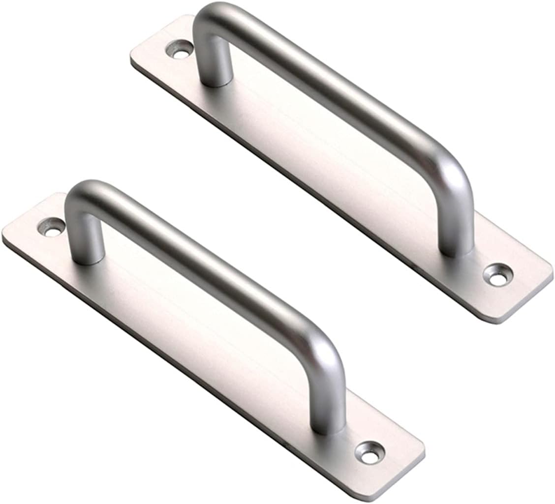 Uchwyt do drzwi szafkowych ze stopu aluminium, rozstaw otworów 128 mm, 2 sztuki, srebrny