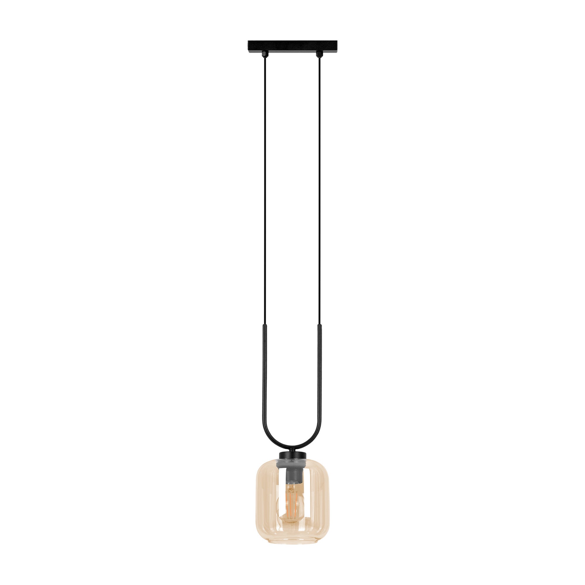 Lampa wisząca CONI czarno-bursztynowa 1xE27x20W szkło wym:100x18x14cm IP20 Kaja