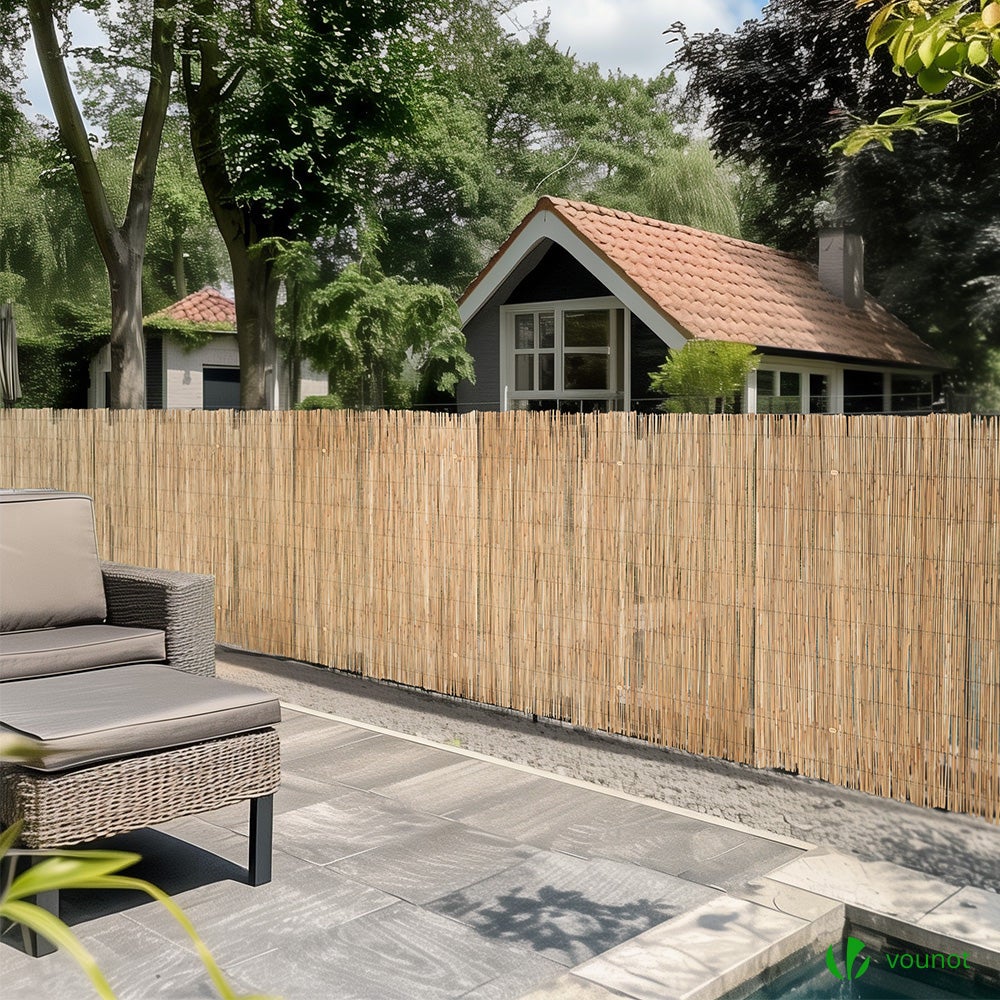 Canisse PVC brise vue ultra renforce avec attaches de fixation 100x300cm gris VOUNOT