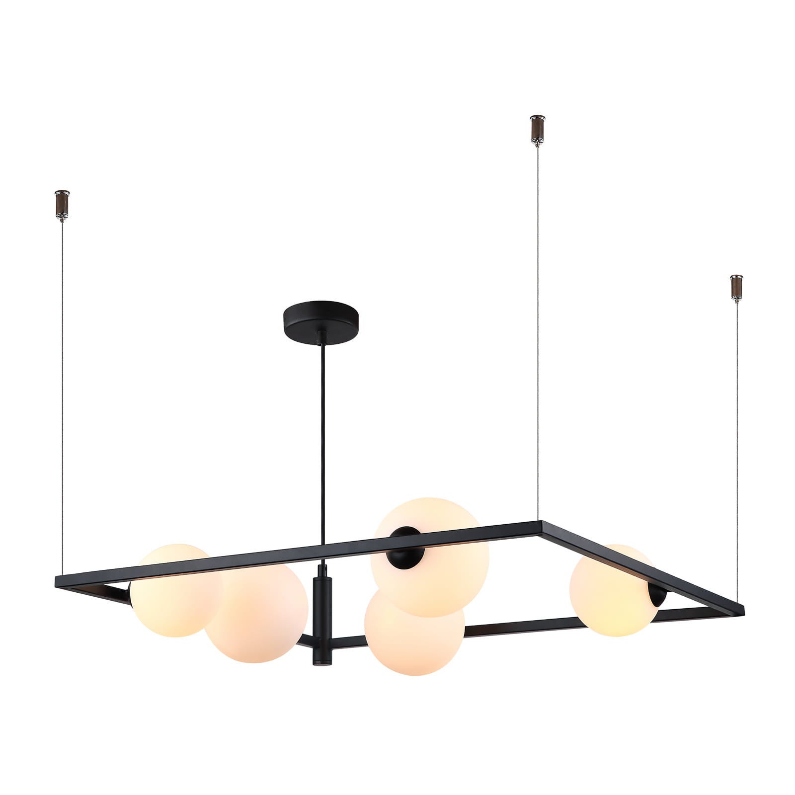Lampa wisząca Gareth czarno-biała 5 x G9 x 25W wym:90x60x60cm Italux