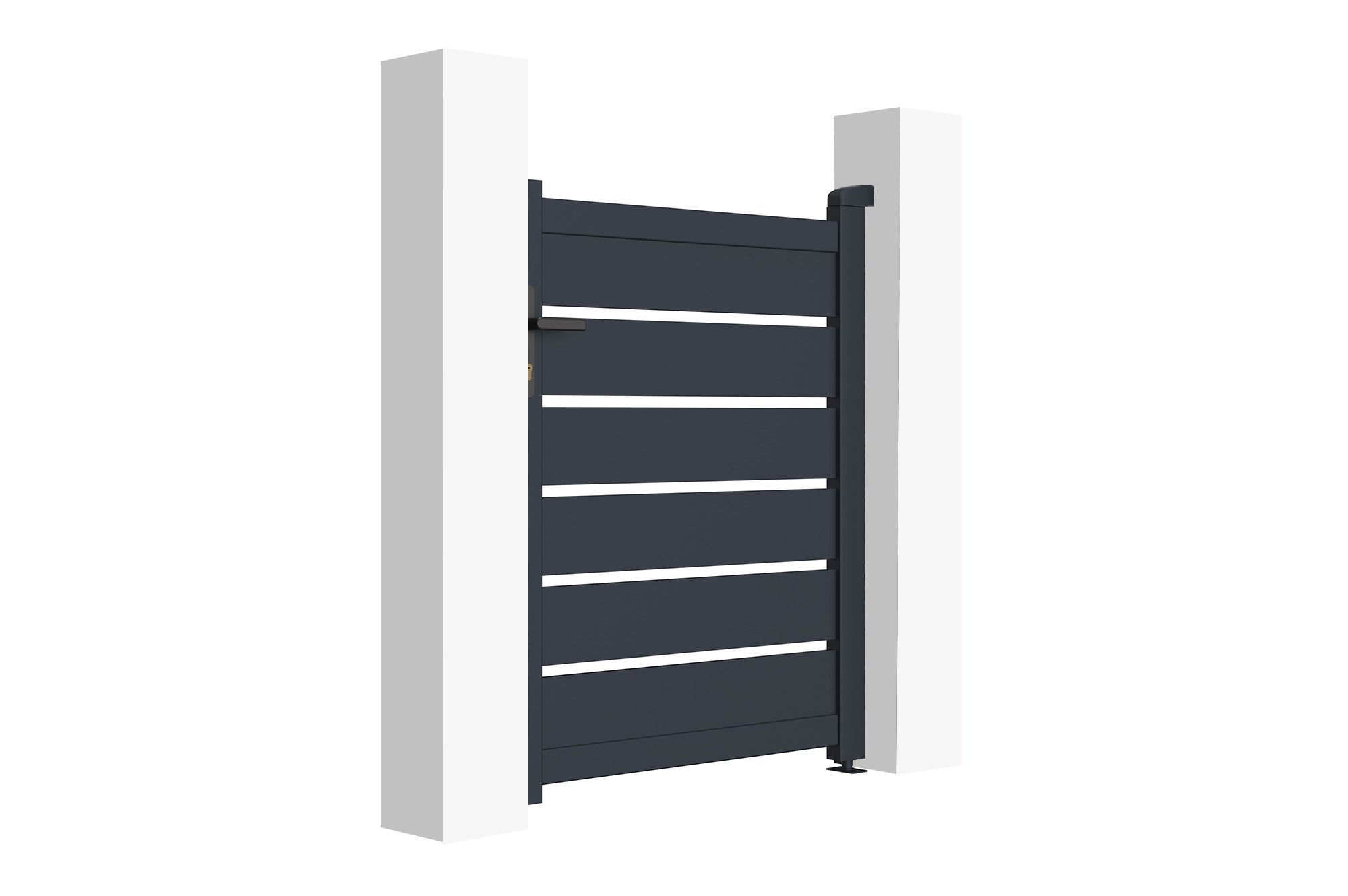 Portail battant 3m VOGEL H.120cm + Portillon 1m VOGEL H.120cm aluminium gris - 9