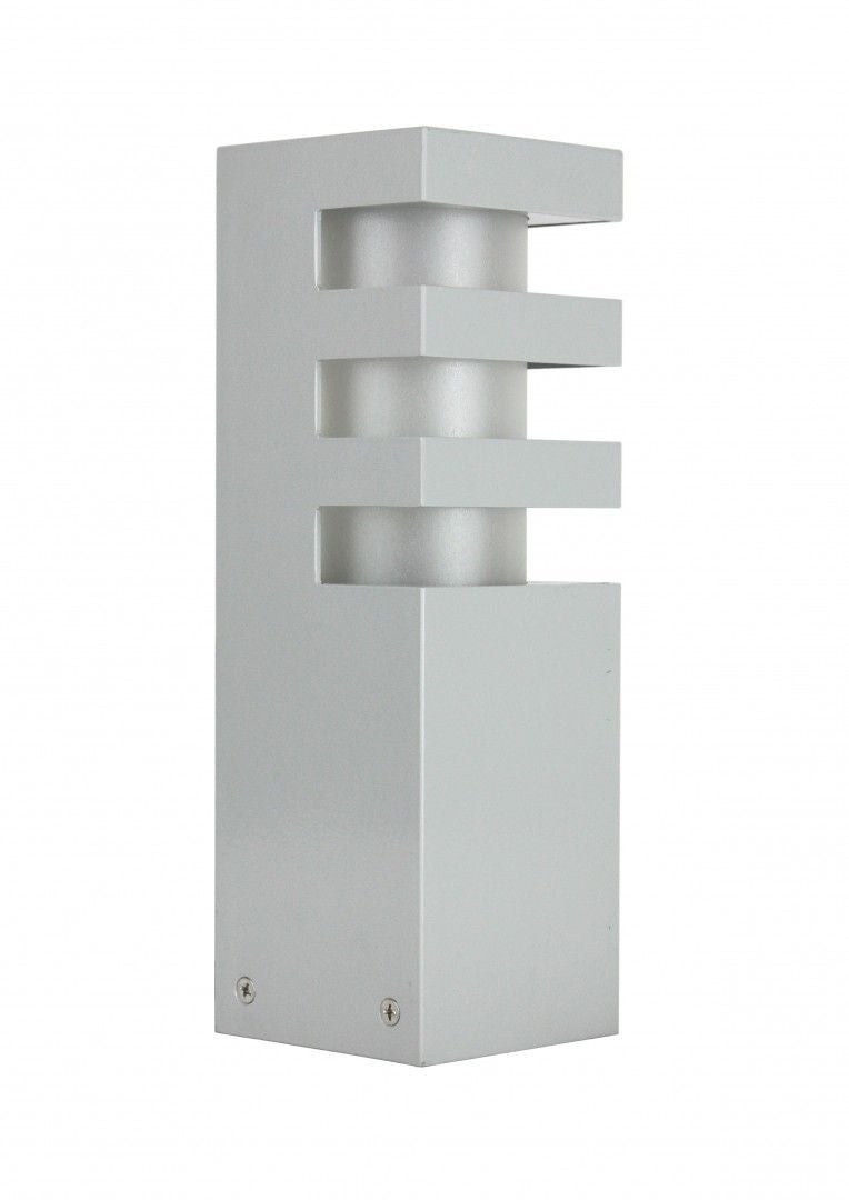 Lampa ogrodowa stojąca Rado srebrna 1xE27x18W IP54 wym: 25 x 8 x 8 cm aluminium SU-MA