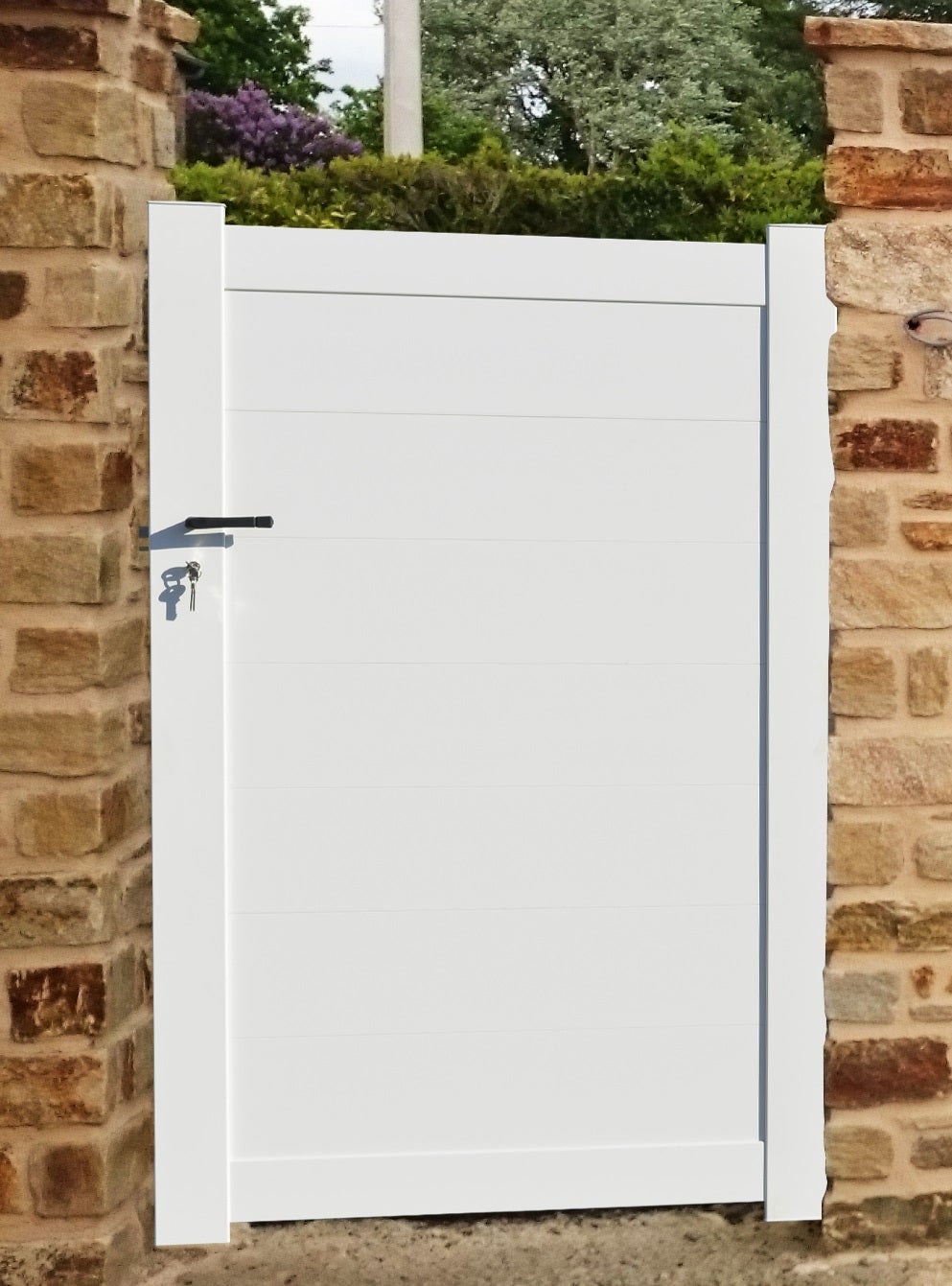 Portillon aluminium modèle plein en kit dimensions L.1000 (entre piliers) x H.1500 mm Couleurs Gris (RAL 7016) - 3