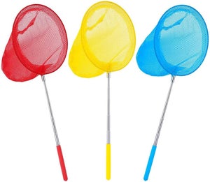 Lot De 4 Épuisettes En Plastique – 13 X 23 Cm – Rose, Jaune, Bleu, Vert – Pour Papillons Et Pêche
