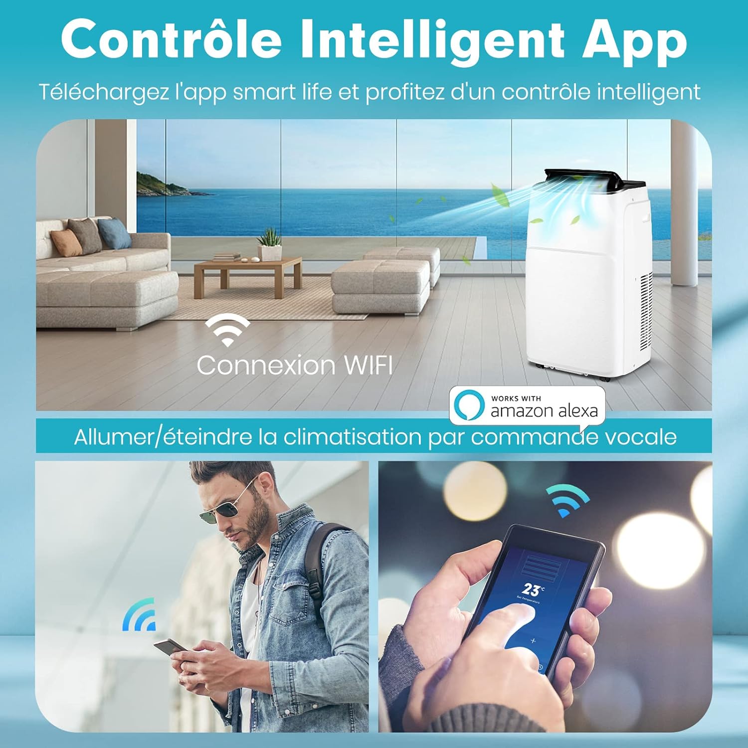 Ar Condicionado Portátil 5 em 1 12000BTU, 25㎡, R290, 3,5kW, Aquecimento, Refrigeração, Desumidificação, Ventilador, Modo Noturno, Temporizador 24h - 8