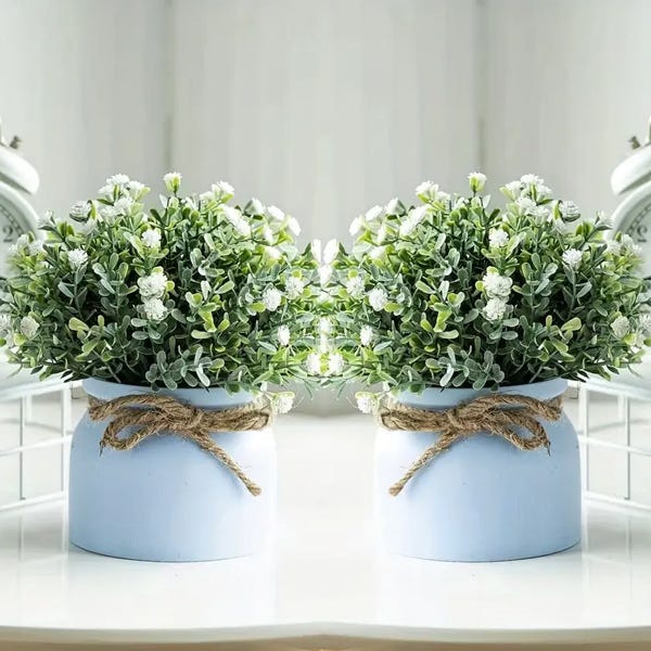 Set 3 Piante Finte In Vasi Di Rame - Mini Piante Grasse Artificiali Per Casa E Ufficio - Foto 12