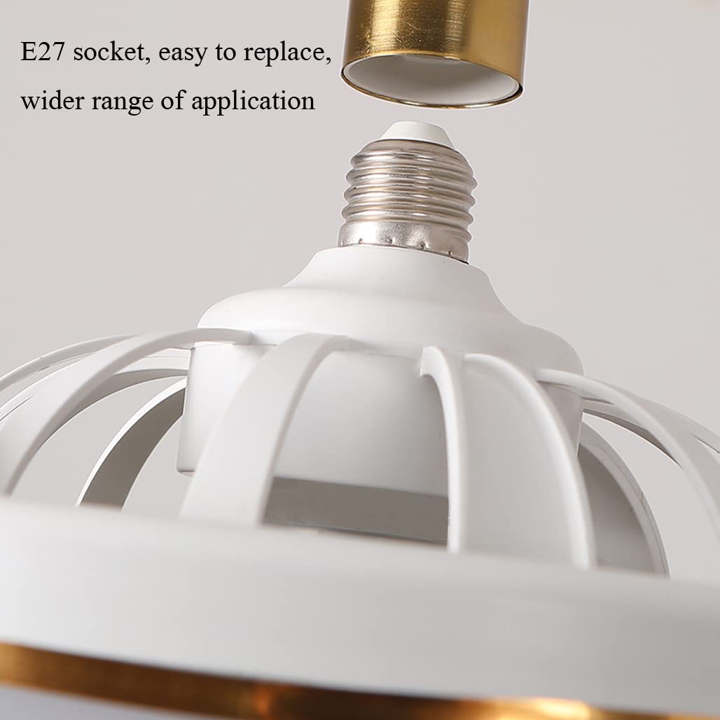 Ventilateur de plafond silencieux avec éclairage, 30 W, avec télécommande, douille E27, 3 vitesses, 3 couleurs dimmables - 8