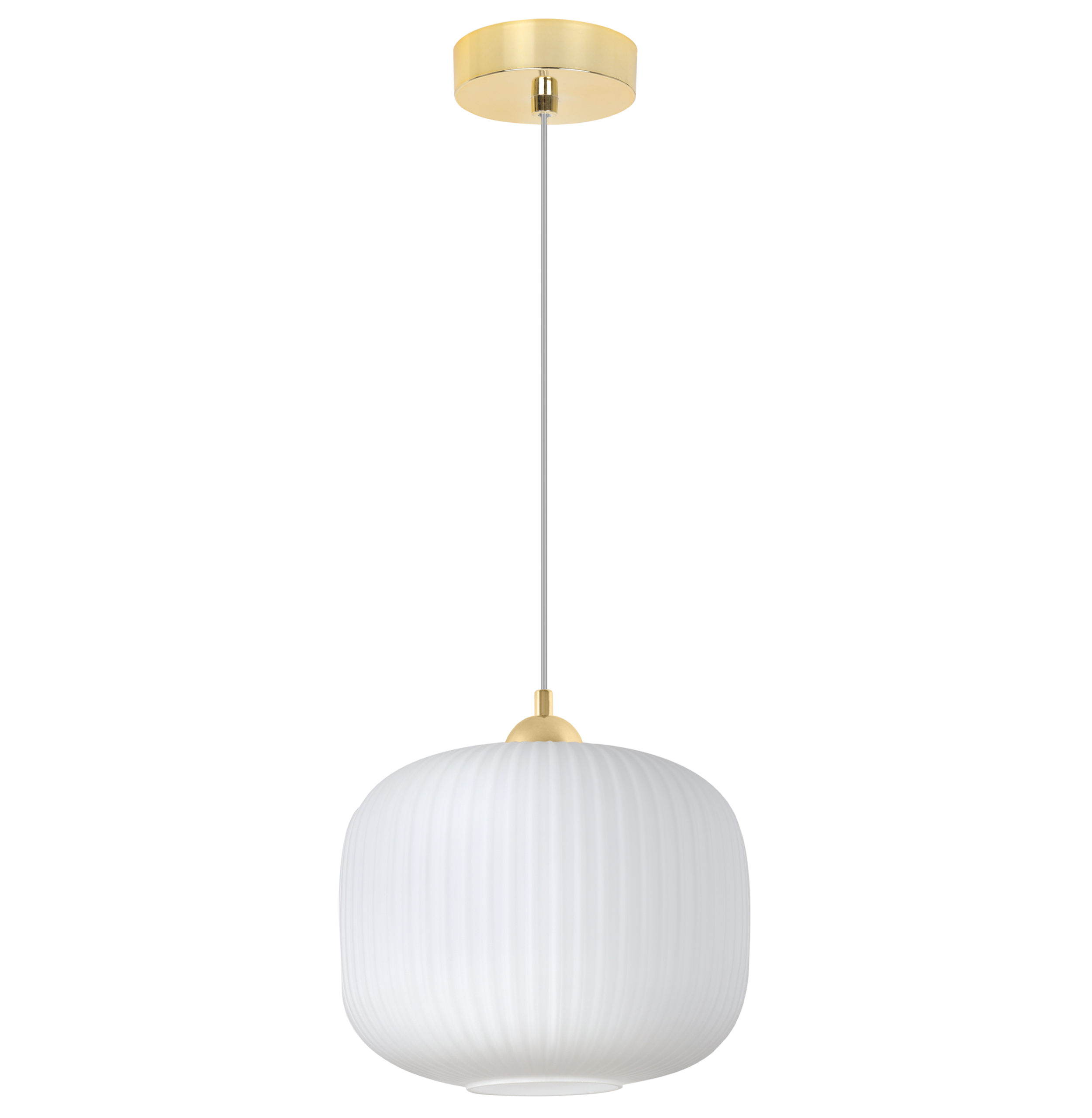 Lampa sufitowa wisząca Riffle loft 1xE27 klosz walec 25cm biały/złoty Light Home LH - 2