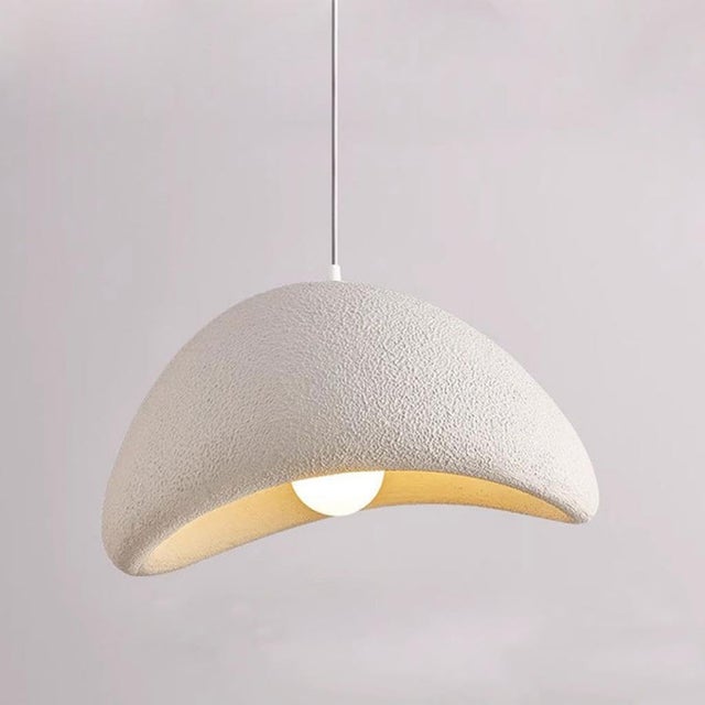 Lustre rétro créatif,abat-jour en ciment 20CM lustre décoratif E27 plafonnier blanc adapté au salon cuisine salle à manger chambre