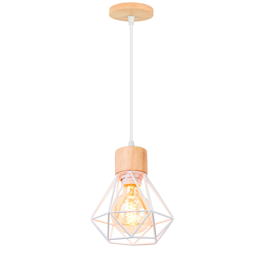 Lampa wisząca industrialna, plafon klatka z metalu, lampa wisząca vintage, długość przewodu regulowana (bez żarówki)