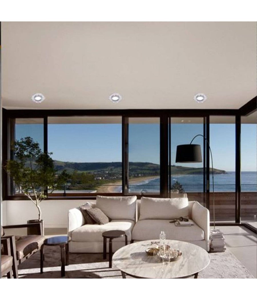 Trade Shop - Porta Faretto Ad Incasso In Vetro Effetto Specchio Supporto Faretti Gu10 P6 - Argento - 2