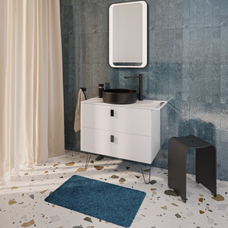 Swiss Aqua Technologies Gancio a parete adesivo a doppio gancio in acciaio inox, nero opaco (HACEKNALEP2HMC) - 4