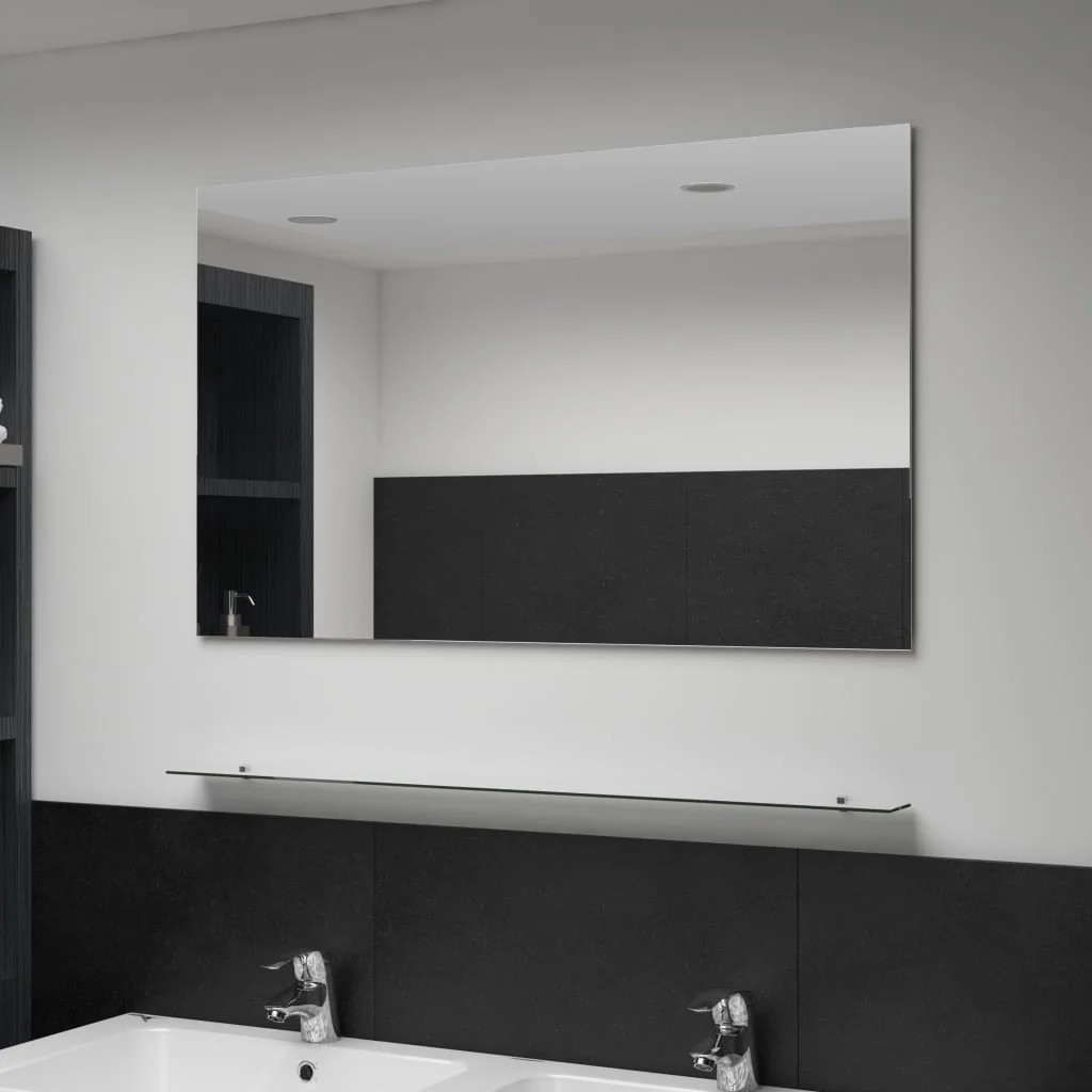 Miroir Mural Bois Massif Style Rustique – 20x30 Pouces – Verre Trempé – Marron