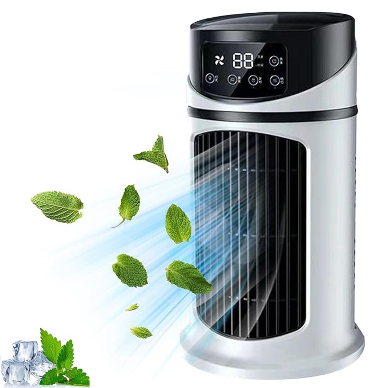 Klimatyzator przenośny 3 w 1, wentylator chłodzący i nawilżacz, 6 prędkości i 6-godzinny timer, cichy
