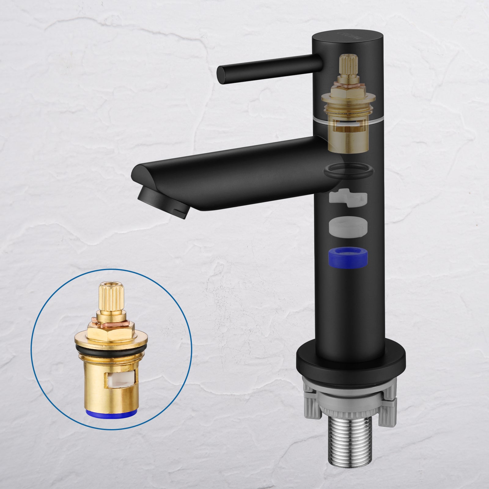 Mitigeur Lavabo Haut Monocommande Cascade Robinet Vasque à Poser Mitigeur Cascade G1/2,blanc Argent