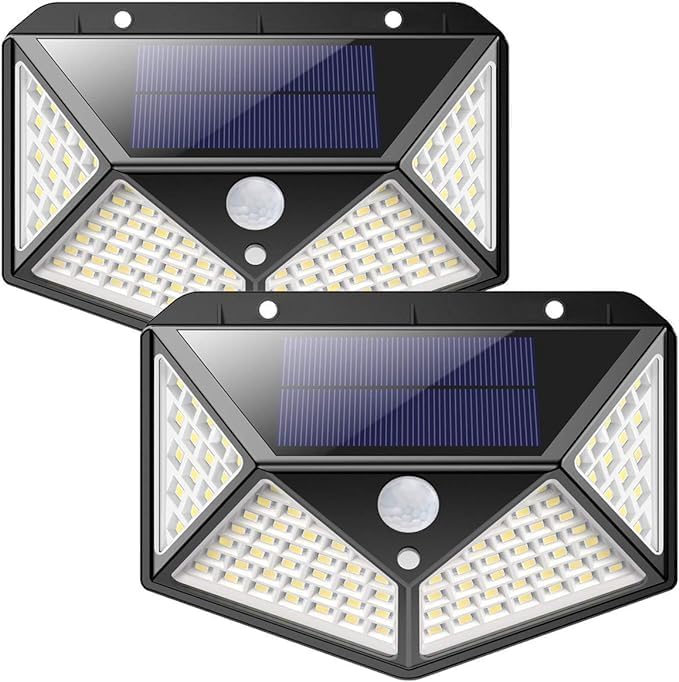 Zewnętrzna lampa solarna LED, 3 tryby oświetlenia, lampa bezpieczeństwa 270° z czujnikiem ruchu, wodoodporna IP65, do ogrodu i na patio