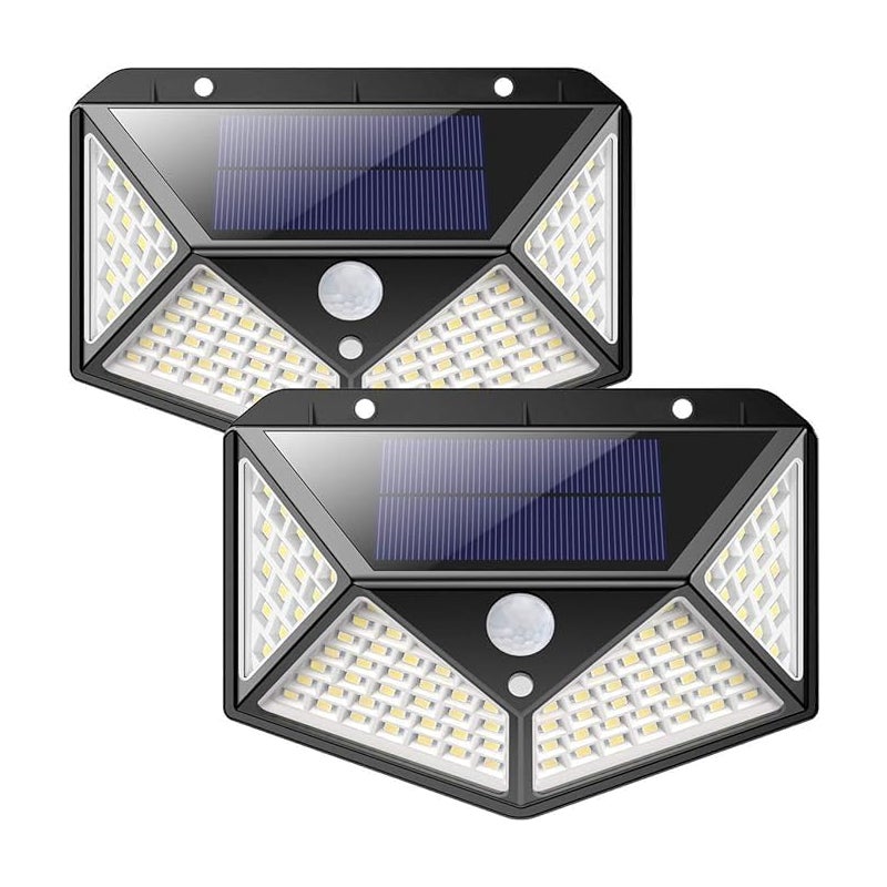 Zewnętrzna lampa solarna LED, 3 tryby oświetlenia, lampa bezpieczeństwa 270° z czujnikiem ruchu, wodoodporna IP65, do ogrodu i na patio
