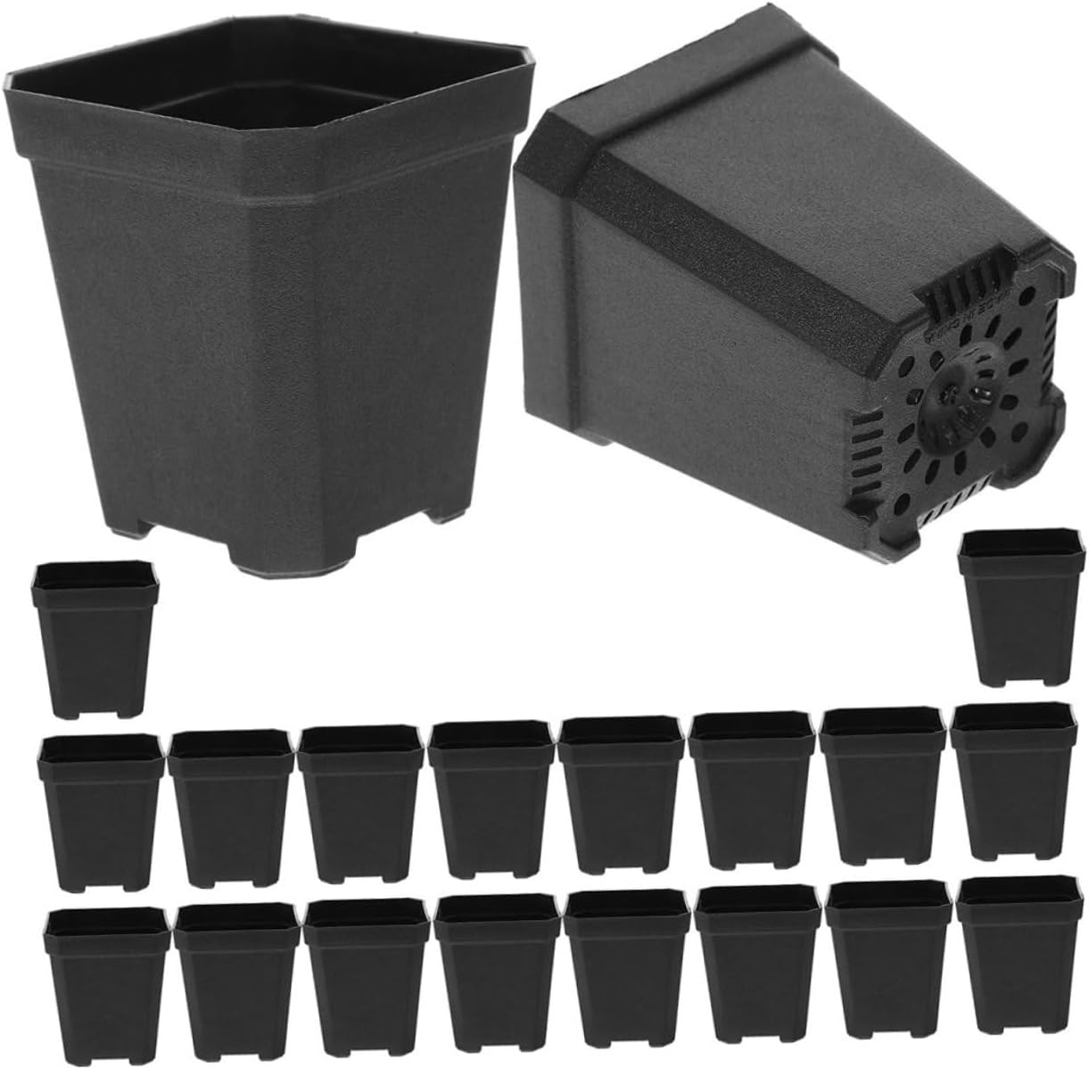 20 plastikowych doniczek do uprawy 5,5 cm, kwadratowe doniczki do uprawy z wieloma otworami drenażowymi, doniczki do storczyków i sukulentów