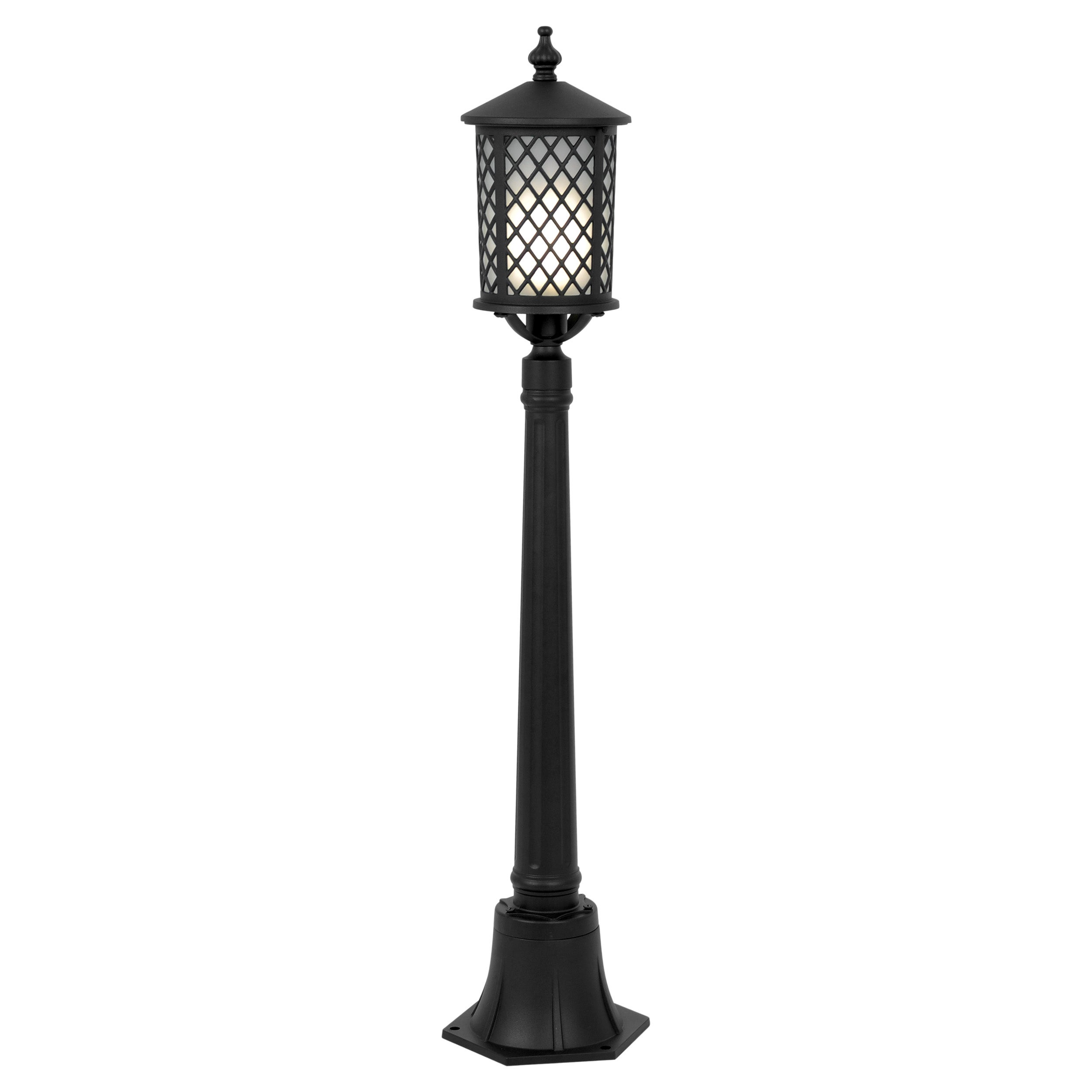 Lampa ogrodowa stojąca latarenka CHICAGO czarna 1xE27x15W metal wym:110x18x18cm IP44 Kaja