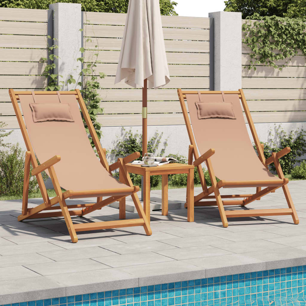 LET'S CAMP Lot De 2 Chaises Plage 4 Positions - Pliantes Avec Coussin Et Bretelles, Support 113kg