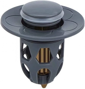 Tappo Di Scarico Pop-Up Per Lavabo Bagno – Nero – Con Filtro Anti-intasamento – Adatto Per Foro Da 28-32 Mm – Senza Troppopieno
