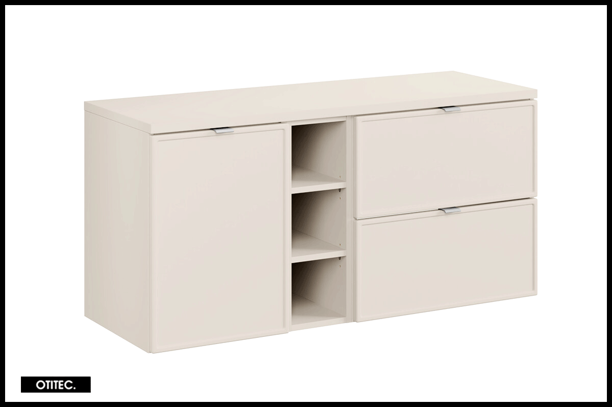 Szafka pod umywalkę nablatową BELLA CASHMERE 60cm kaszmir - zestaw z blatem 120cm