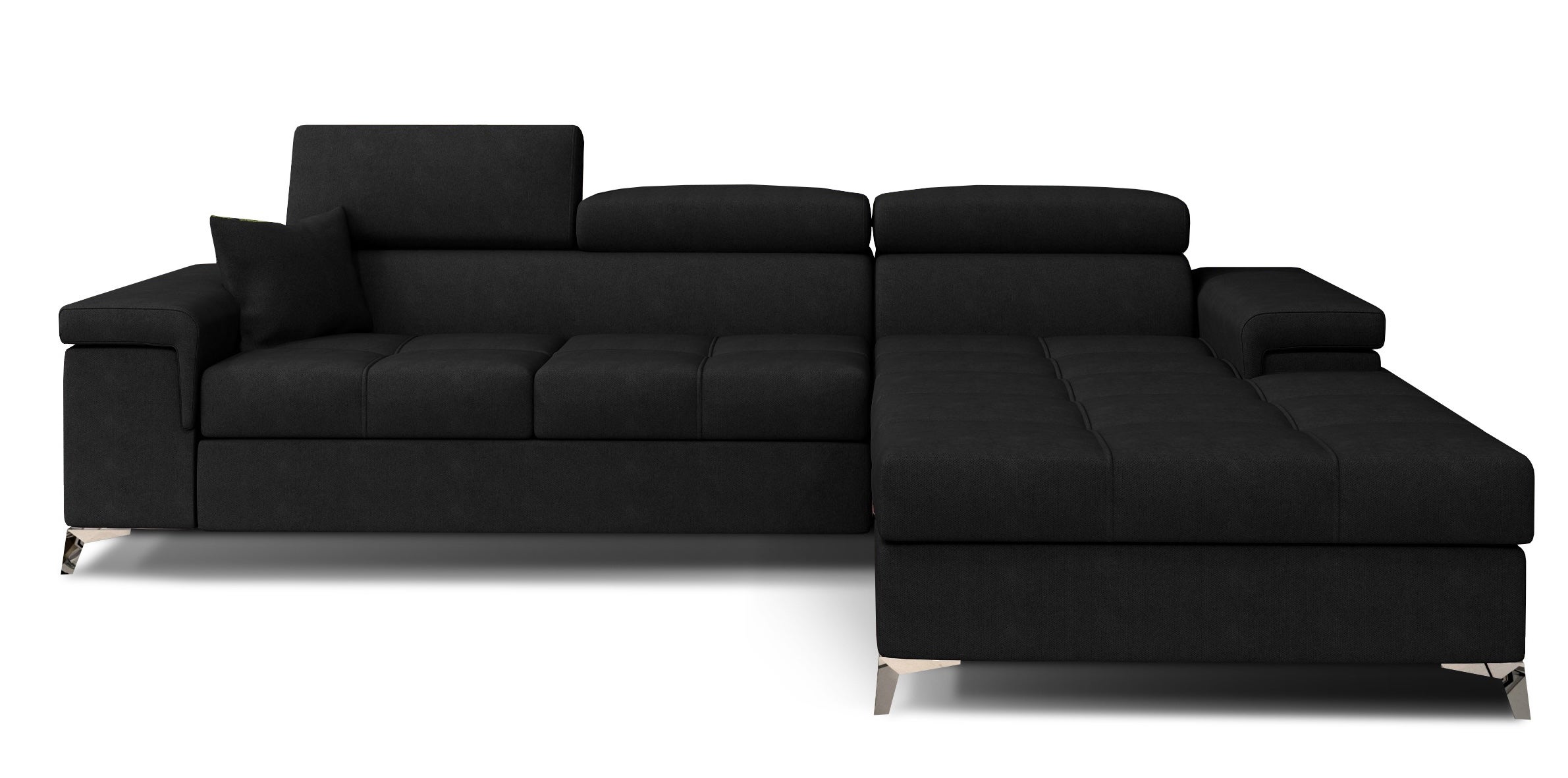Canapé d'angle convertible velours appuis-tête réglables RIKARO