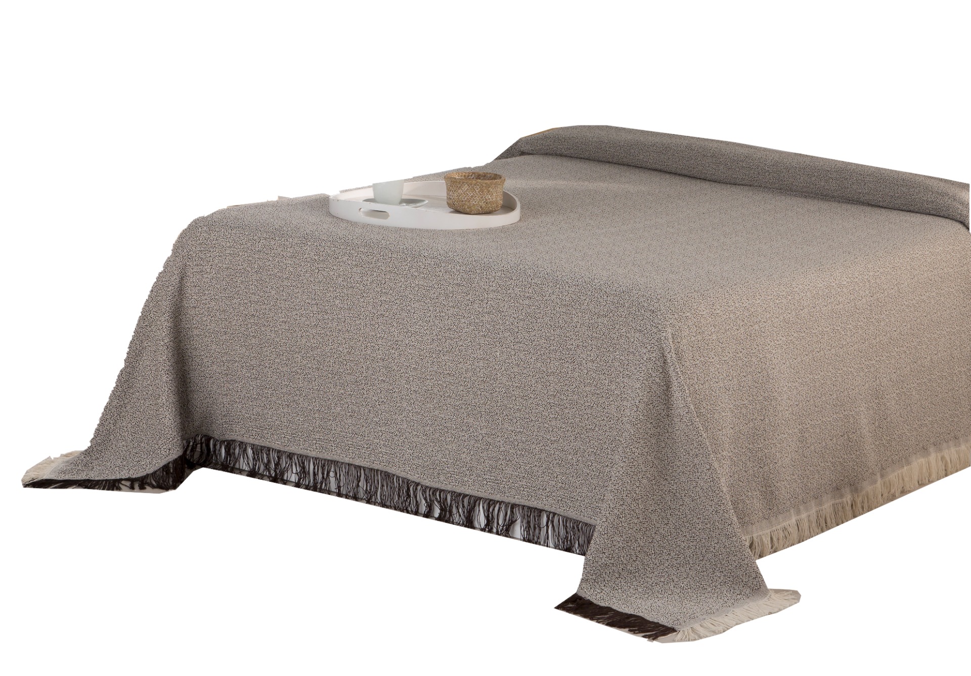 Estoralis | plaid multiusos tejido jacqard | con fleco ( 180x260 cm. anchoxalto ) modelo perugia color marron