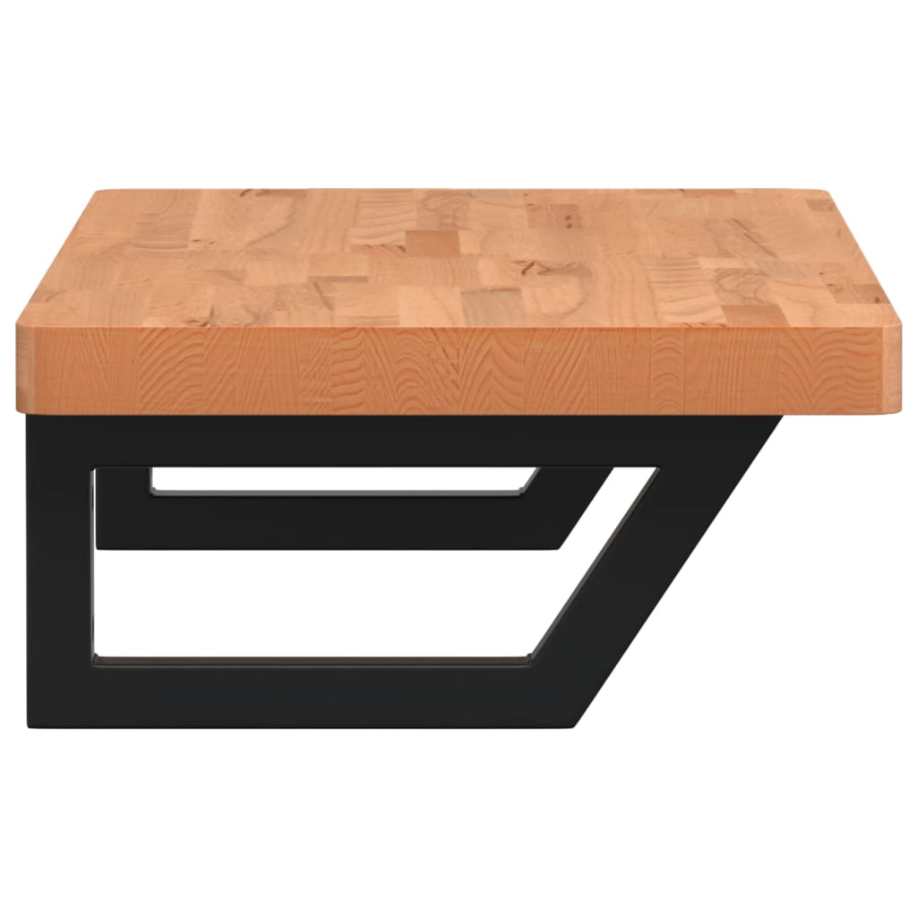 Maison Exclusive - Ripiano a Parete per Lavabo in Acciaio e Massello di Faggio - 5