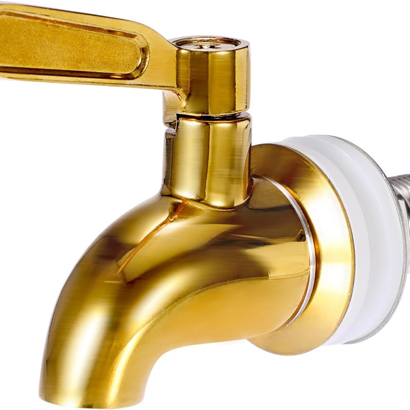 Zamienny kran do dozownika napojów ze stali nierdzewnej, kompatybilny z otworem 16 mm (5/8"), złoty