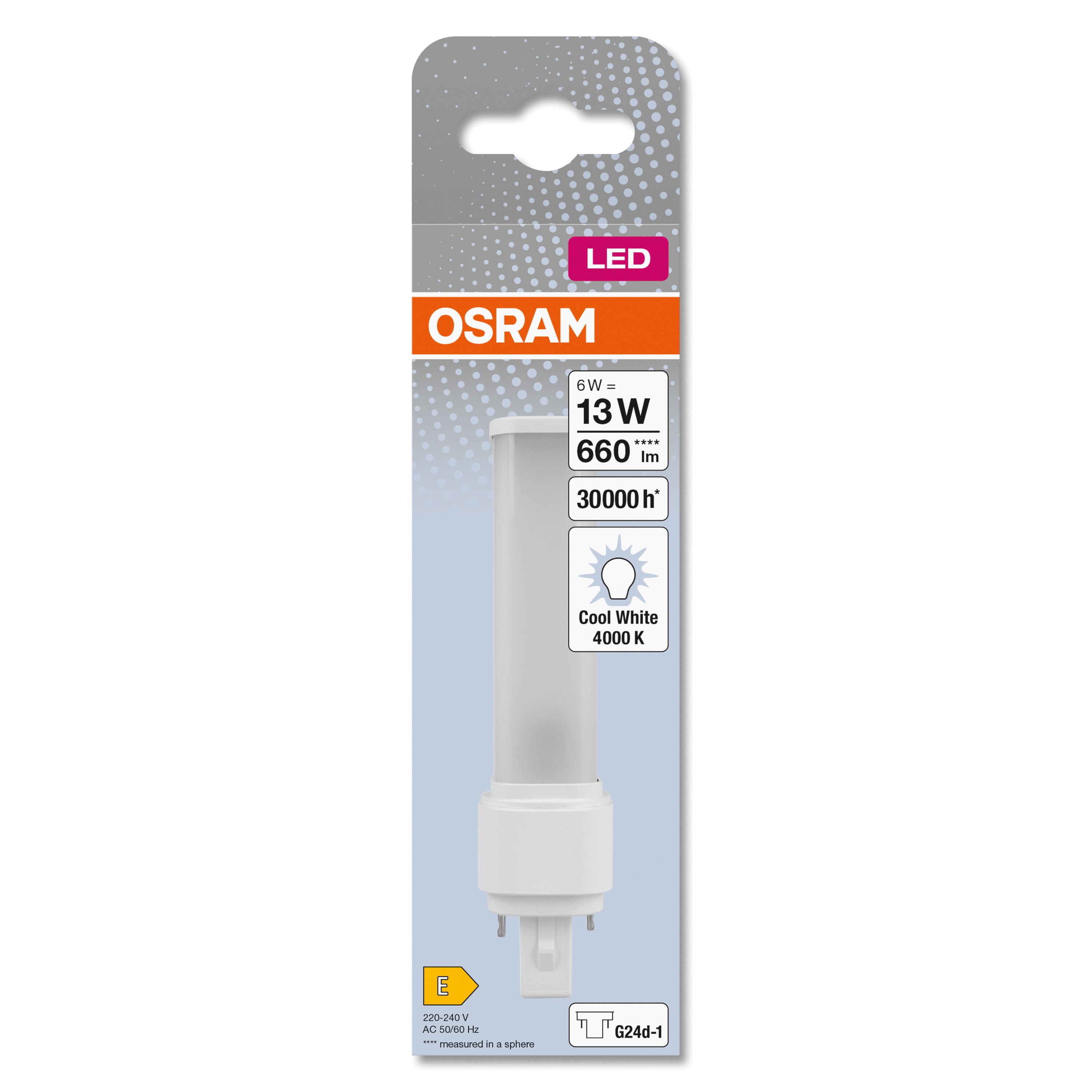 OSRAM DULUX D 13 Lampe LED pour culot G24D-1, 5 watt, 660 lumen, blanc froid (4000K), orientable, en remplacement de la lampe Dulux conventionnelle - 2
