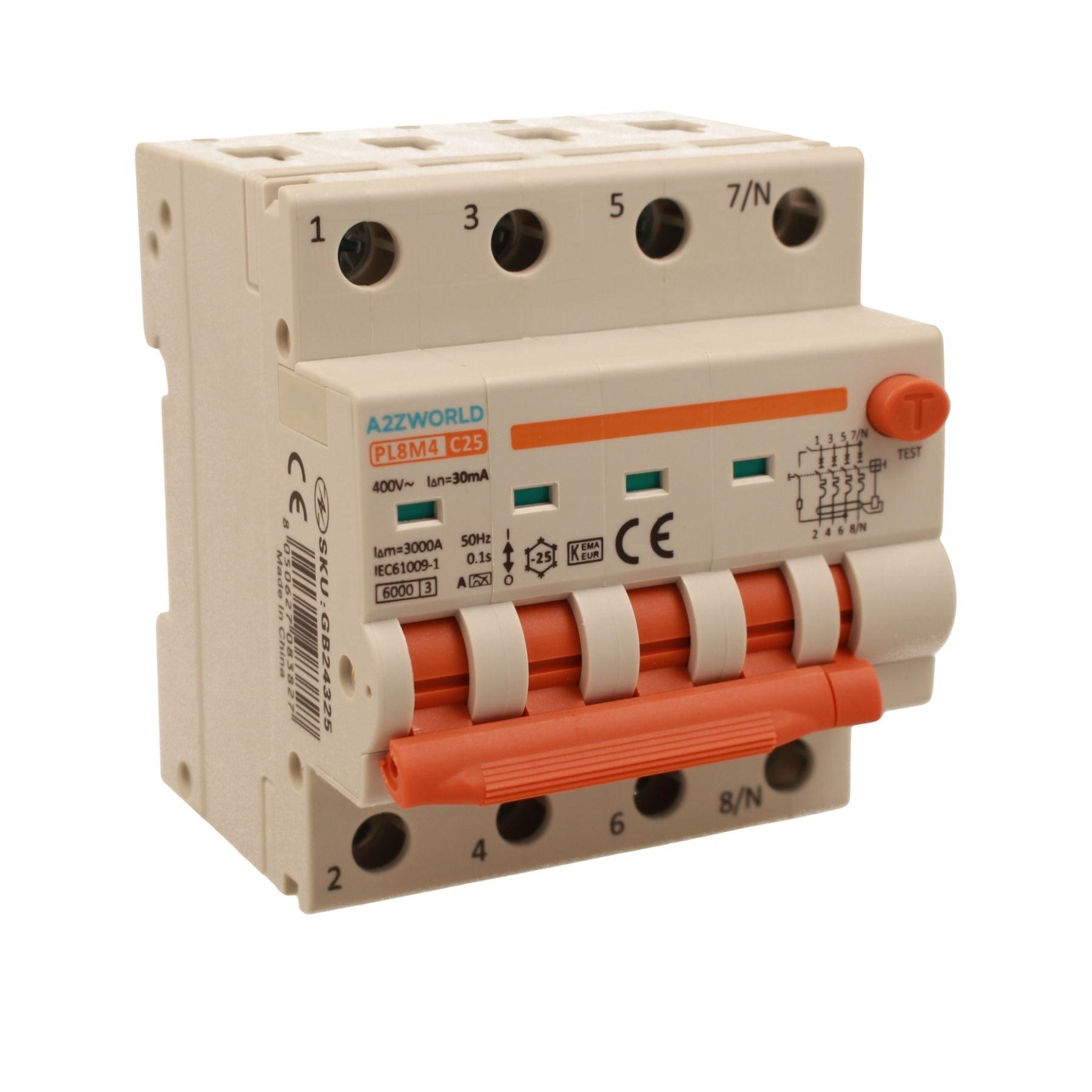 A2ZWORLD RCBO Interruttore Magnetotermico Differenziale Con Doppia Leva ...