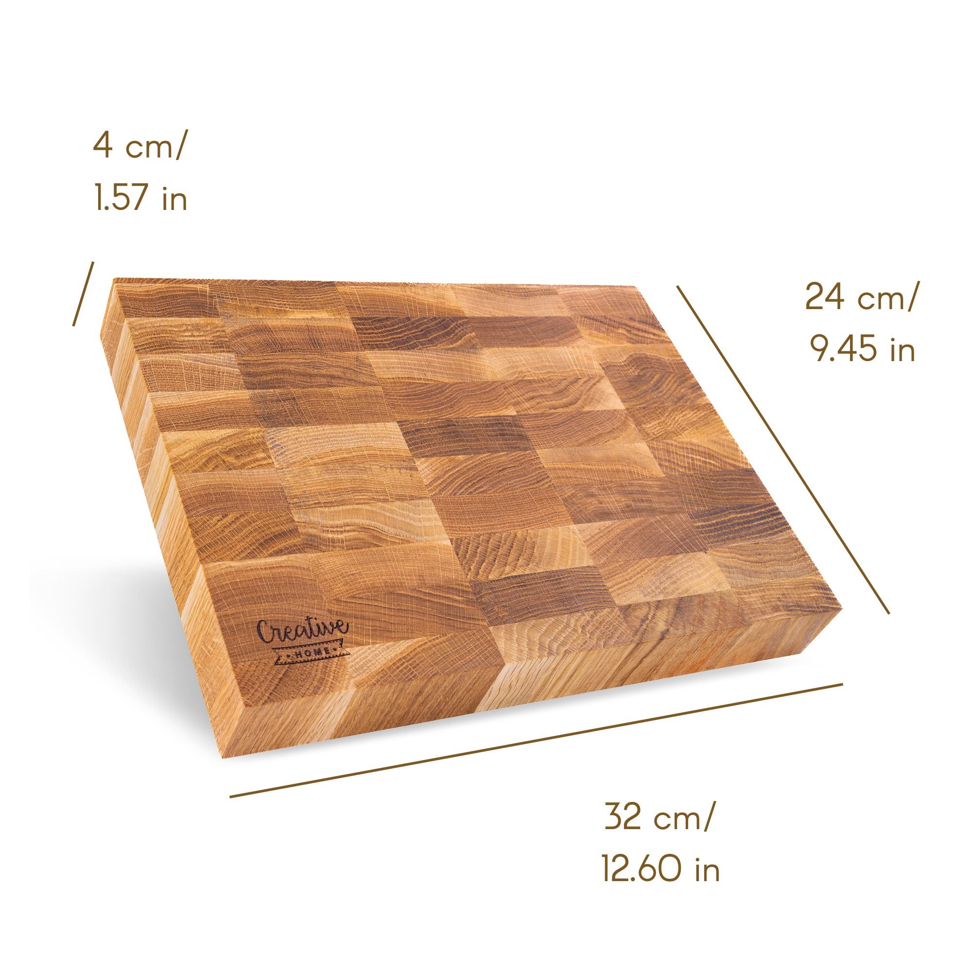 Creative Home Grande Tagliere Professionale 32 x 24 x 4cm | Accessorio da Cucina in Legno Massello | Quercia Naturale | per Salumi Pane Formaggi Pesce - 7