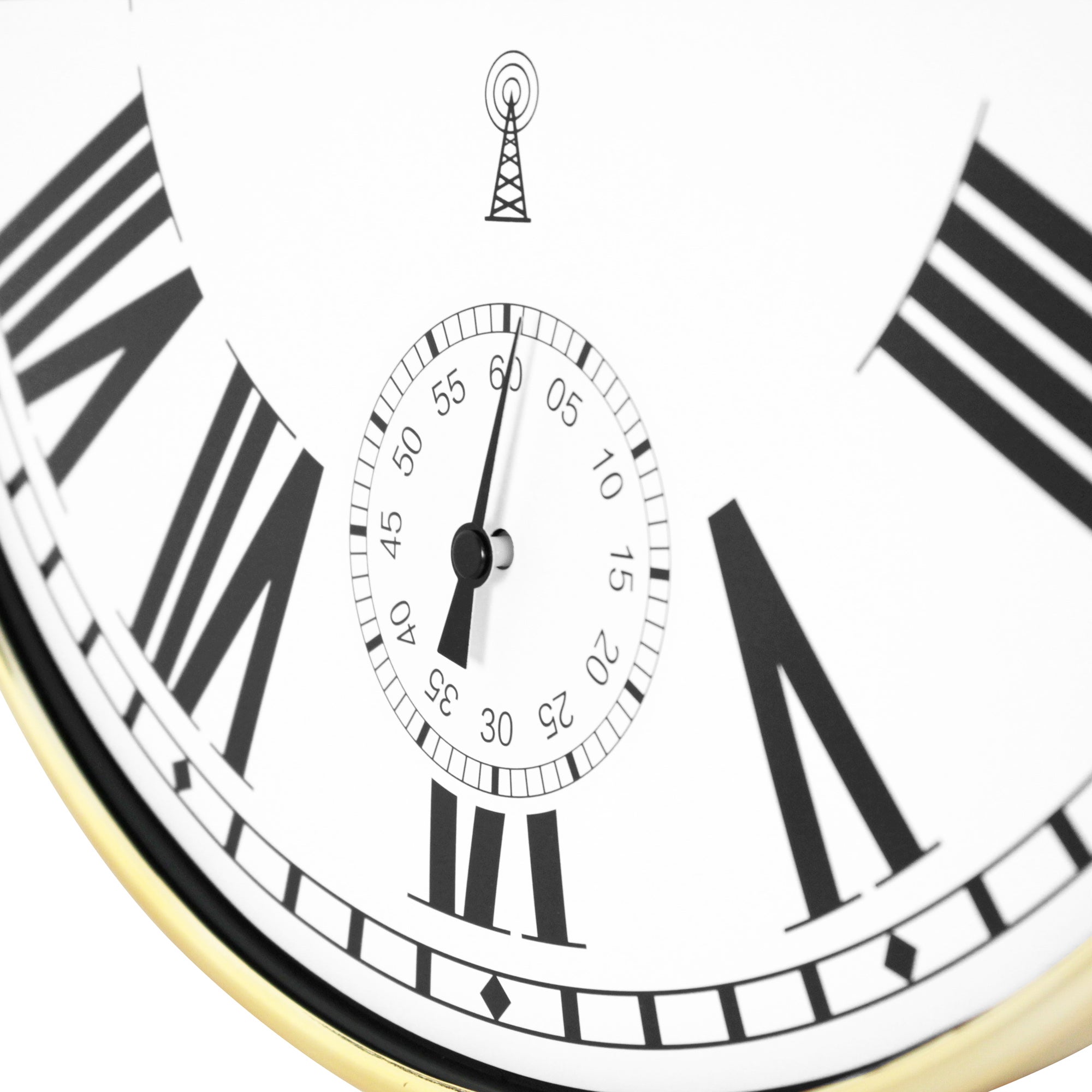 Orologio da parete di design FISHTEC, Orologio a soffietto in stile vintage, Grandi numeri romani, Facile da leggere, Radiocontrollato, Ø 30 CM - 7