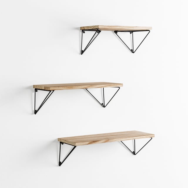 Set di 3 mensole da muro Amaro in metallo nero