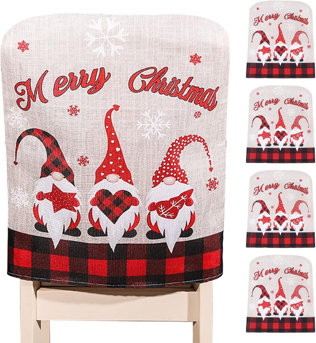Pokrowce na krzesła świąteczne, ozdoby świąteczne, pokrowce na stoły i krzesła, zdejmowane pokrowce na oparcia krzeseł