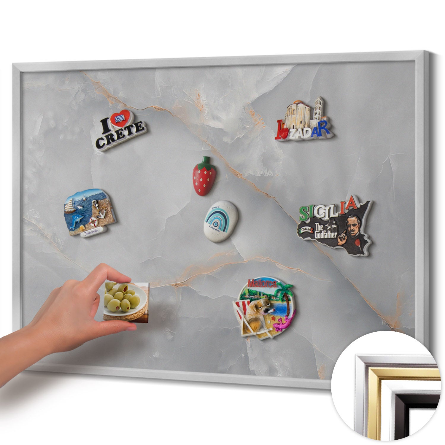 Tableau aimanté décoration murale design pour magnets et photos ...