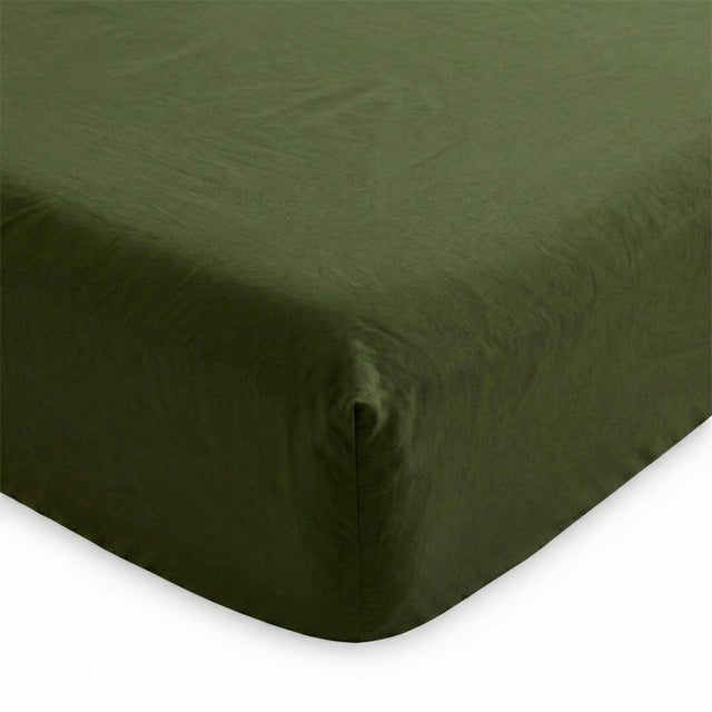 Basic Drap-housse Olive verte 140x200