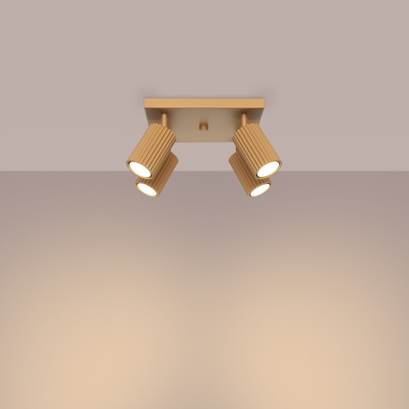 Plafon GLOOW 4 złoty LED 3000K - 25x25x16.5cm Sollux