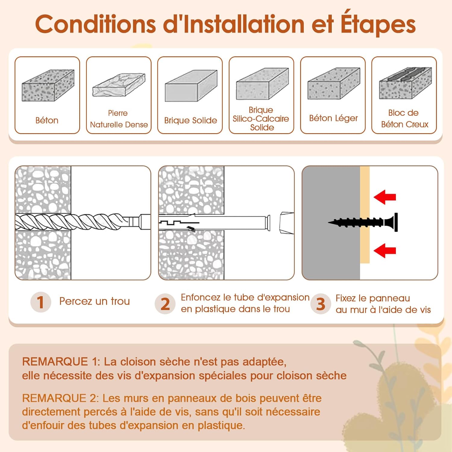 Arbre a Chat Mural en Bois, 6 Pcs Parcours Chat, Hamac, Condo, Plateforme avec 2 Gamelles, Tour pour Chaton à 3 Niveaux, 3 Marches - 8