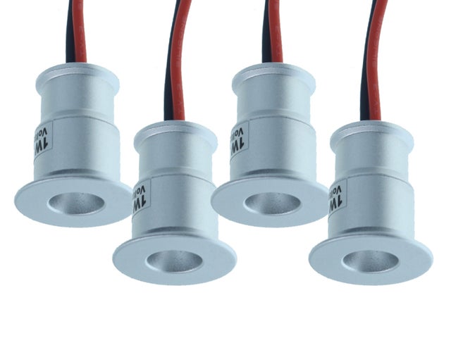 Midore - Mini faretto da incasso a LED, 4 pezzi, in alluminio, bianco