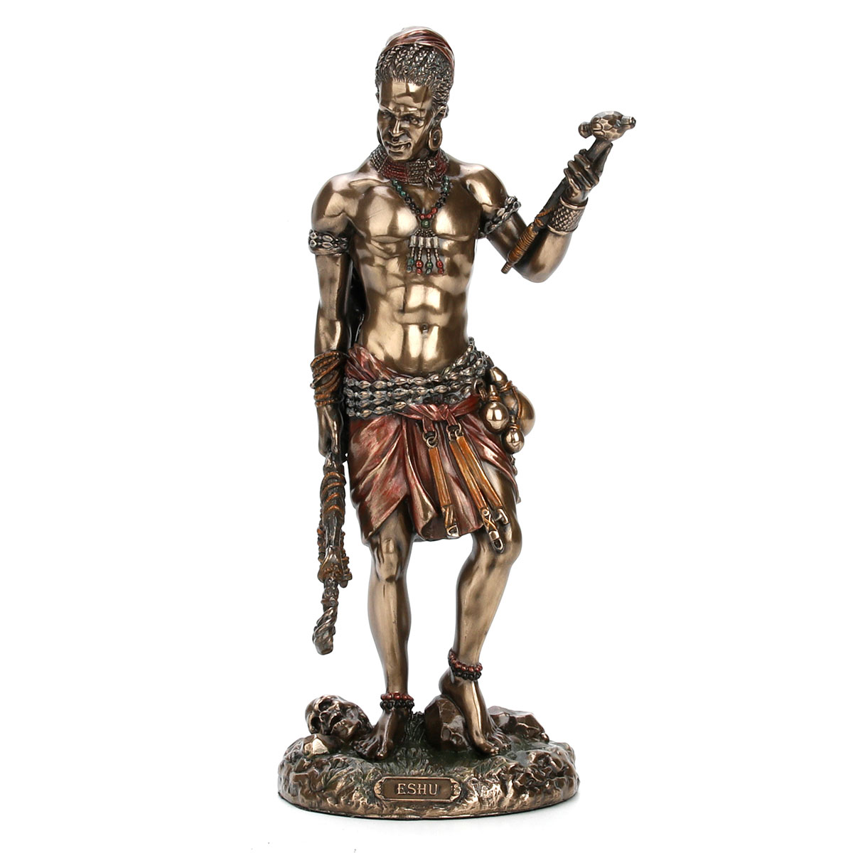 By sigris - figura dios eshu yoruba dorado de resina | figura de persona figuras de resina para jardin figura resina decoración 22x8x9cm