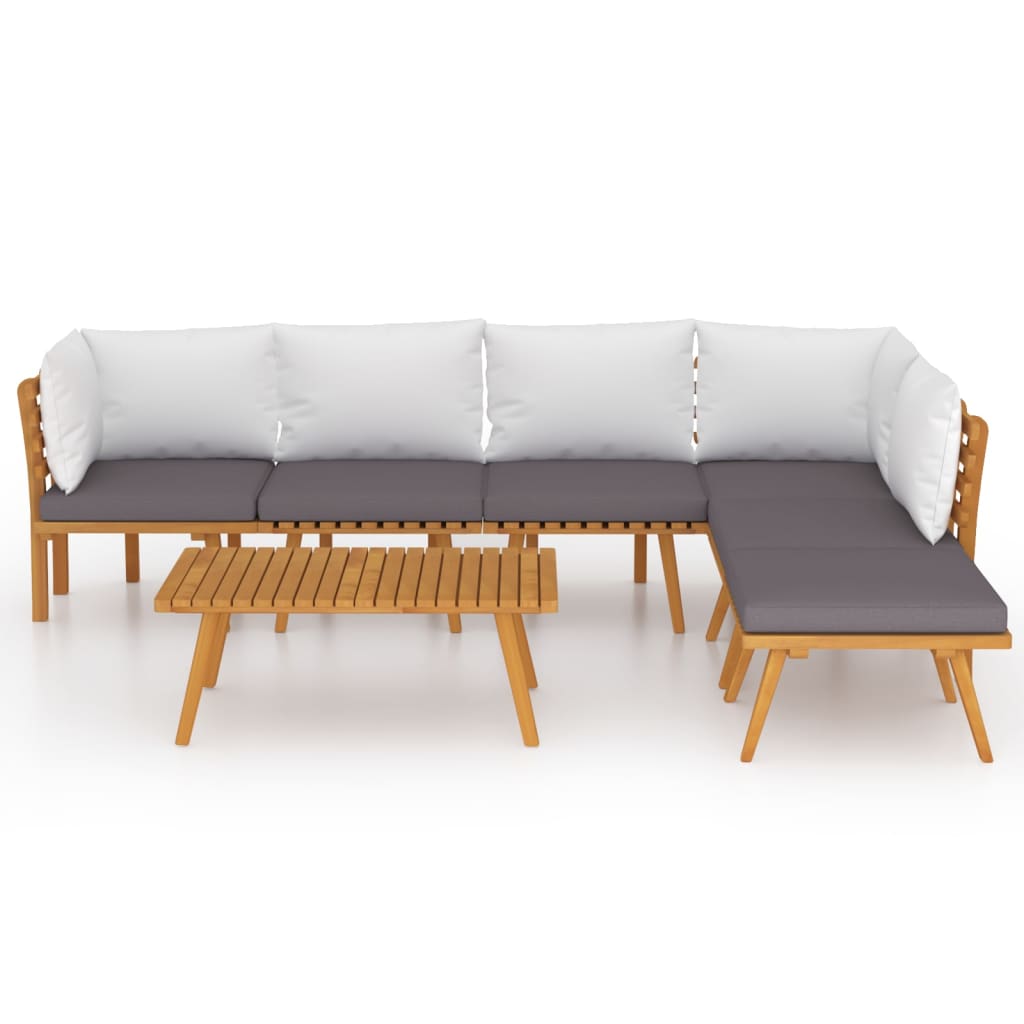 Salon bas de jardin en Bois Marron 6 personnes - 4