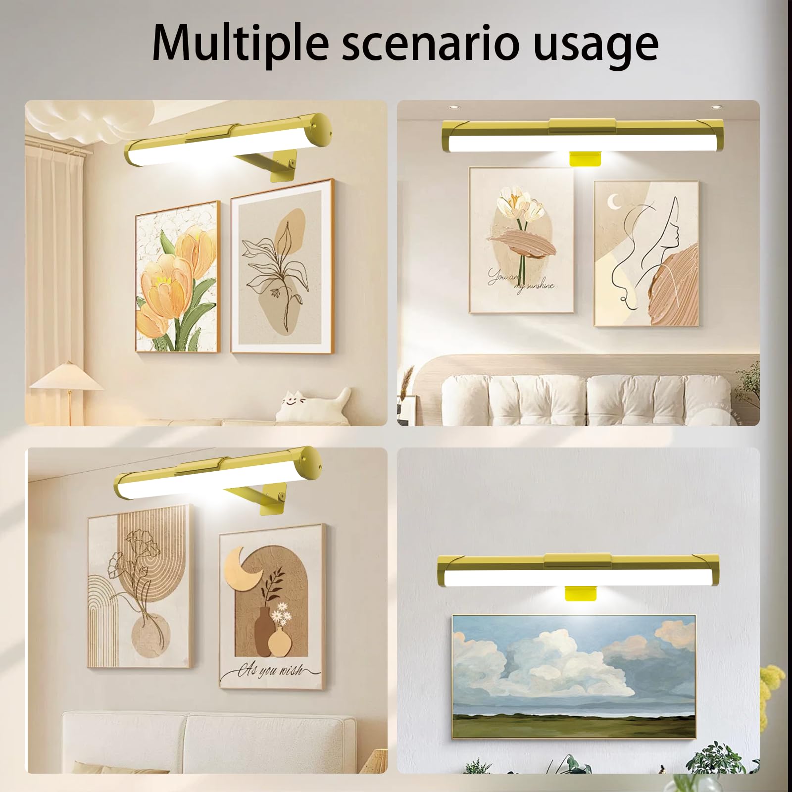 Lampe pour tableau sans fil avec télécommande, minuterie 3 couleurs et intensité variable, lampe LED pour cadre photo - 7