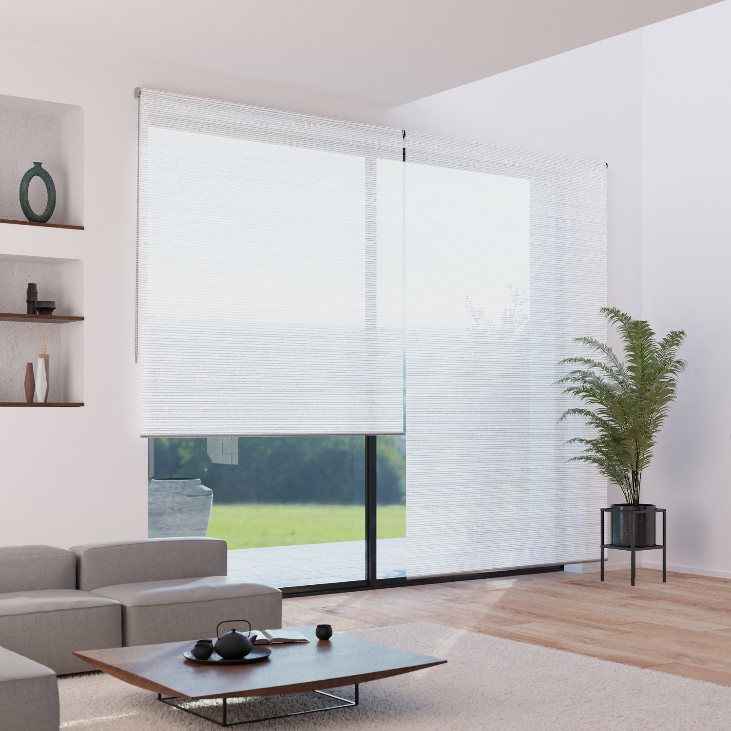 Stores romains modernes sur mesure Vignette par Hunter Douglas | Linen Chest