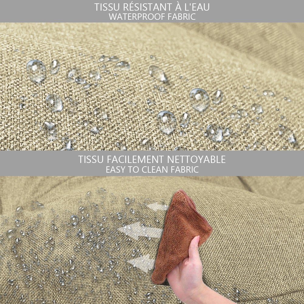 VOUNOT Set di 2 Cuscini per Pallet, Cuscino Bancale Impermeabile per Internio e Esterno, Beige - 4