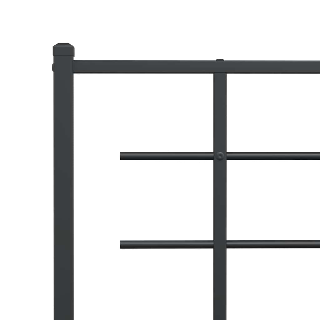 Estructura cama sin colchón con cabecero metal negro 183x213 cm vidaXL - 8